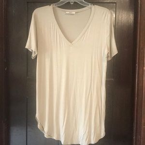 Modal sage green long bodies short sleeve top.